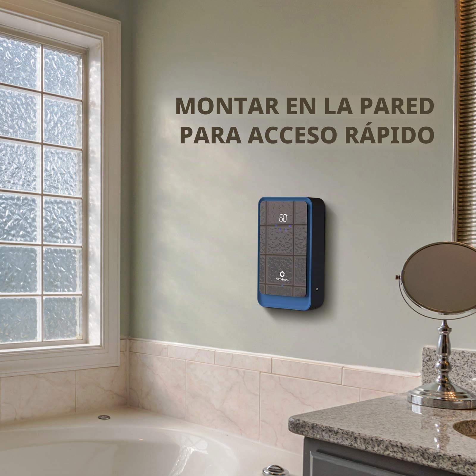 Airthereal AH1000 Generador y Purificador de Ozono 2 en 1 para agua y aire, con 2 modos, temporizador y generador de iones negativos – limpia agua, aire, paños, frutas y verduras.