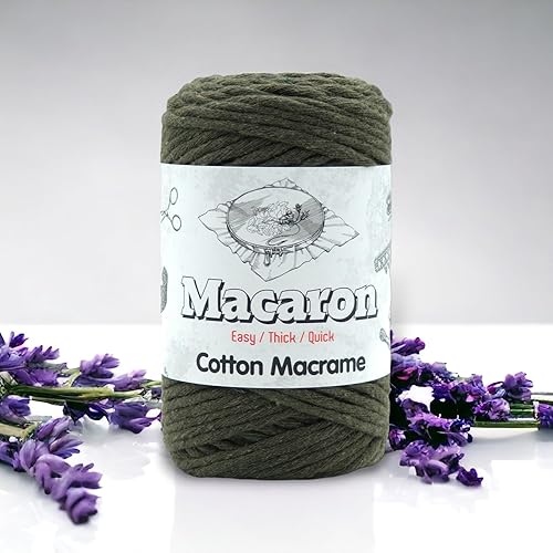 Miniatura 4 de Cuerda de macramé de 0.157 in x 92 yardas, cuerda de algodón colorido para colgar en la pared, ganchos de plantas, para manualidades, tejer (verde