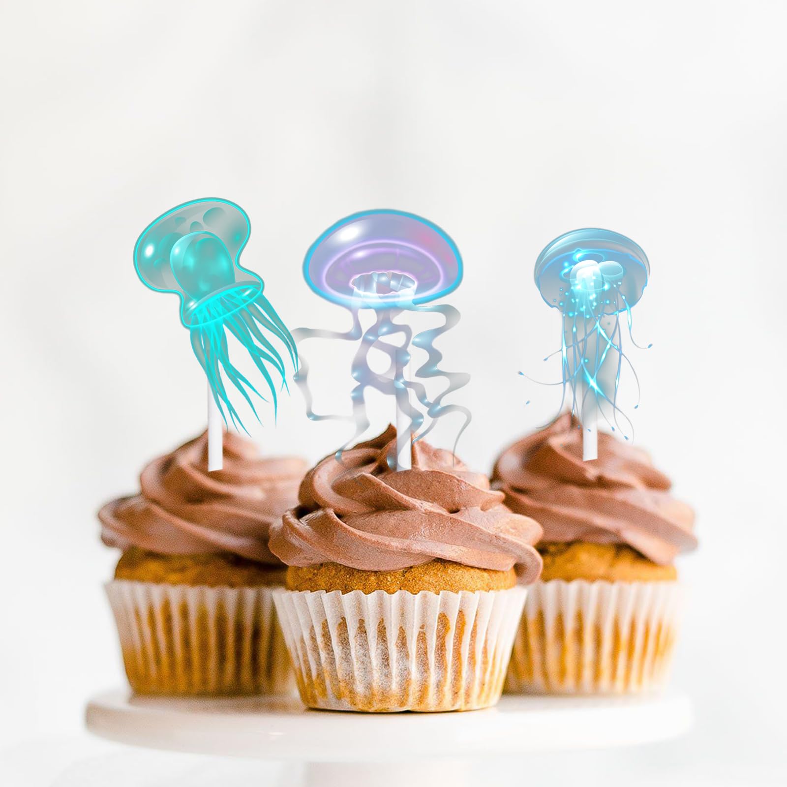 Ice Cream Cupcake Toppers – 18pcs Colorful Glitter Birthday Party Decorations