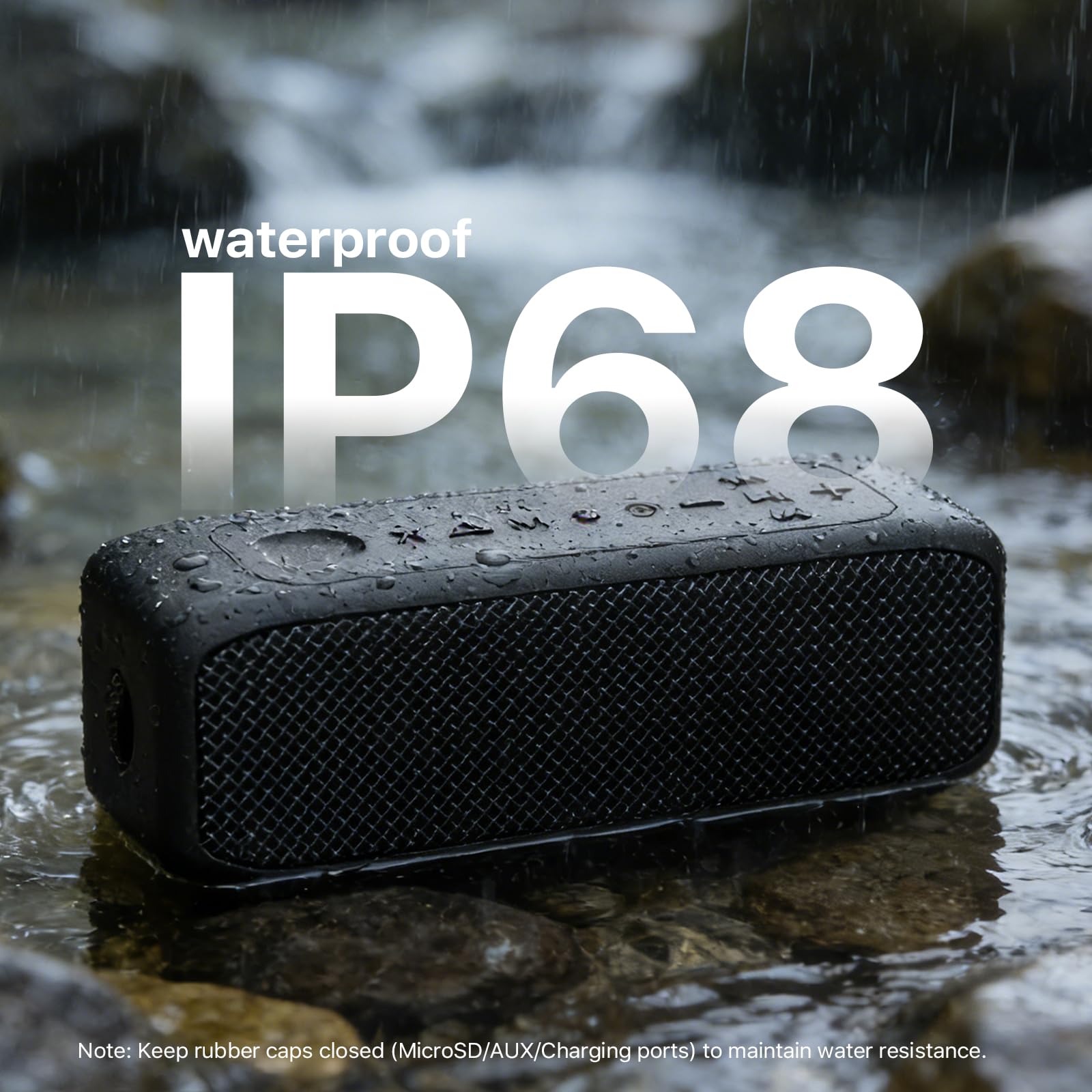 JUOVI Cassa Bluetooth Portatile, Casse Bluetooth 6.0, Audio Stereo da 20W, IP68 Impermeabile 24 Ore di Autonomia, USB C/TF Card/AUX Altoparlante Bluetooth per Casa, Esterno e Viaggi (SOUND J1)