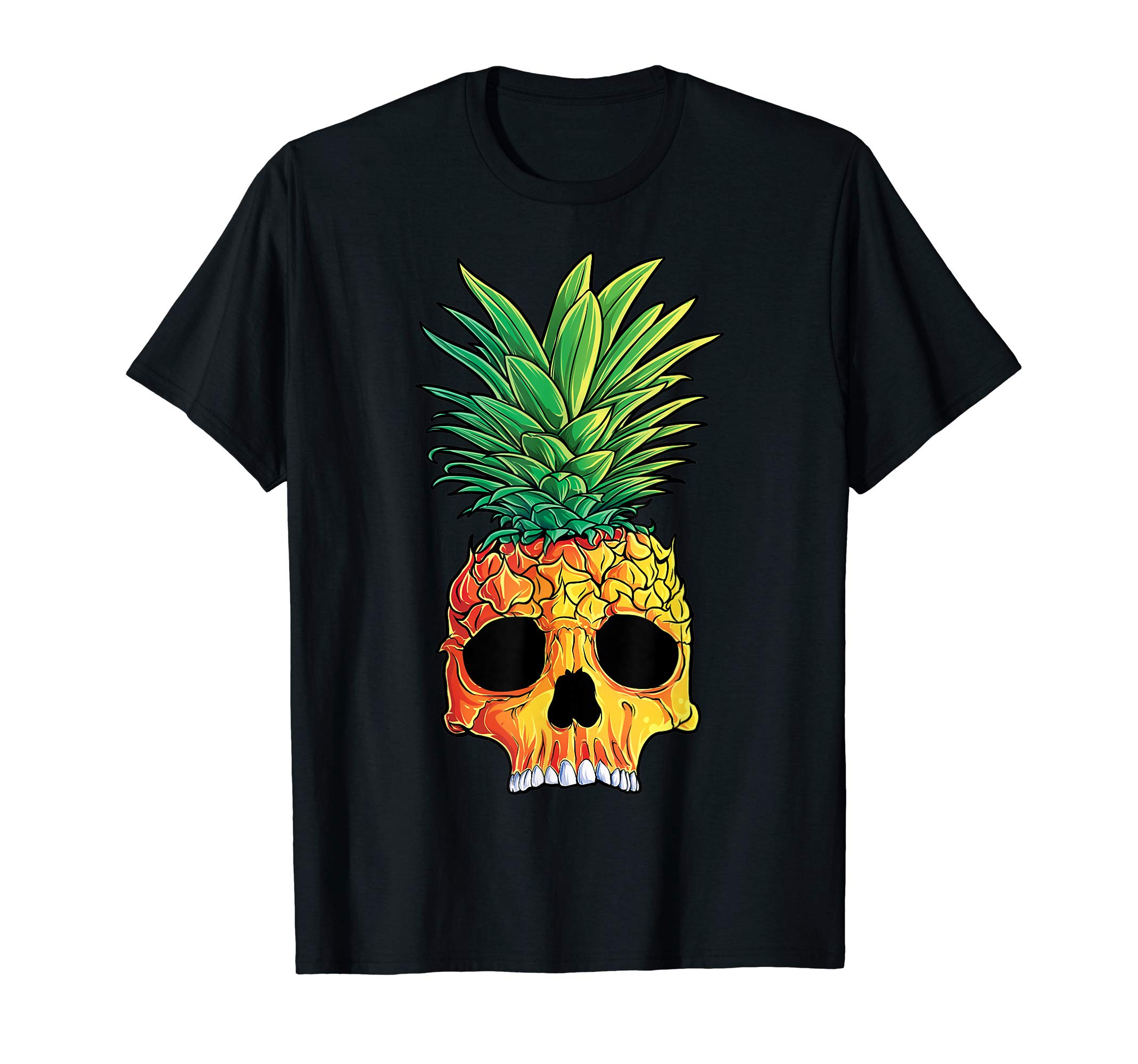 Pineapple Skull T shirt Aloha Beaches Hawaiian Hawaii Goth