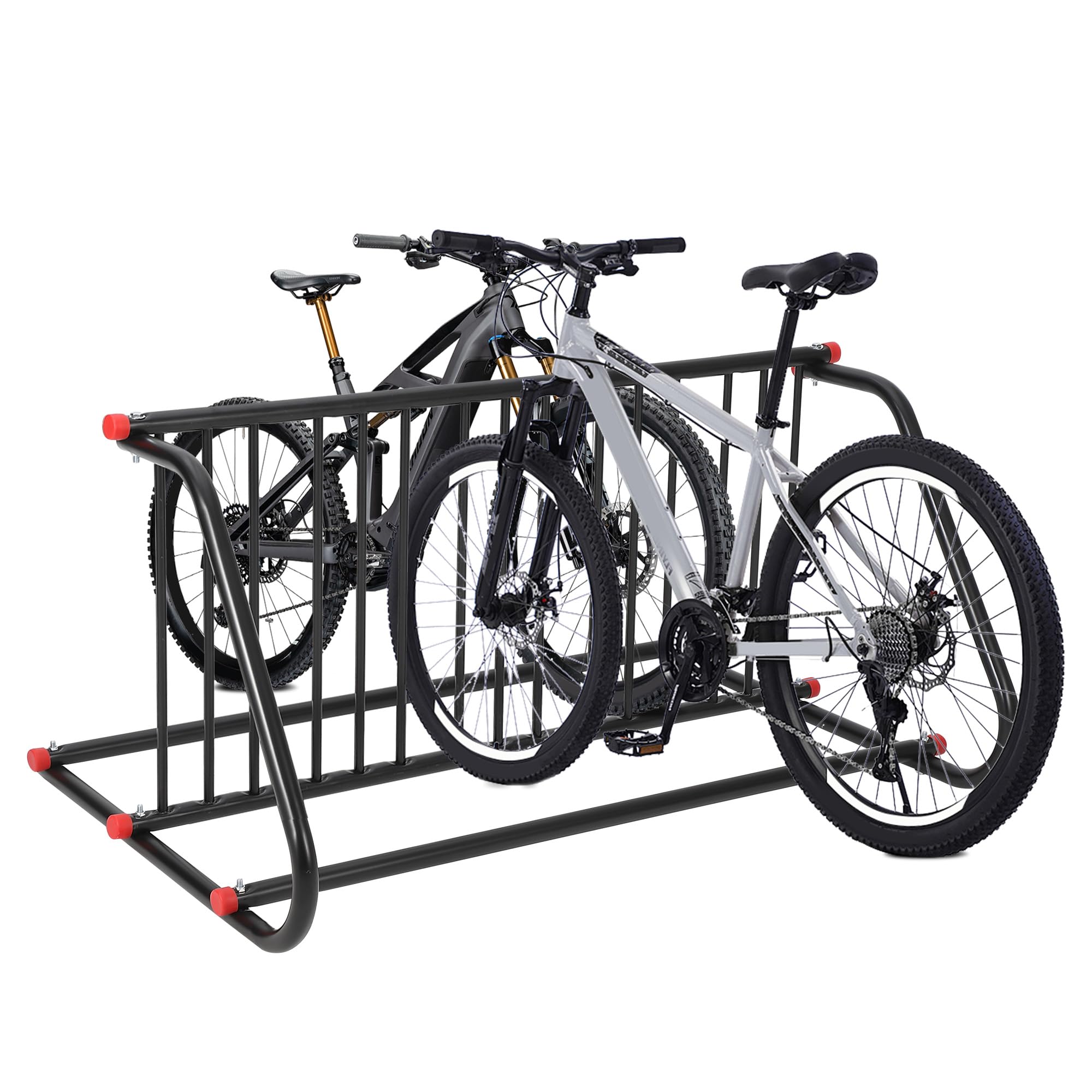 Bike Rack, 10-Bike Commercial Bike Rack, Heavy-Duty Steel Double-Sided Floor Stand, 152cm Weather-Resistant Floor Grid Design Bicycle Storage for Indoor & Outdoor Use, School, Workplace & Garage
