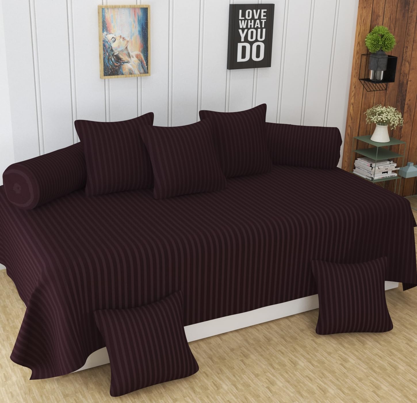 Silver Stripe Cotton Bed Sheet Set - Single Bed -22 Silver Stripe Cotton Bed Sheet Set - Single Bed -22
