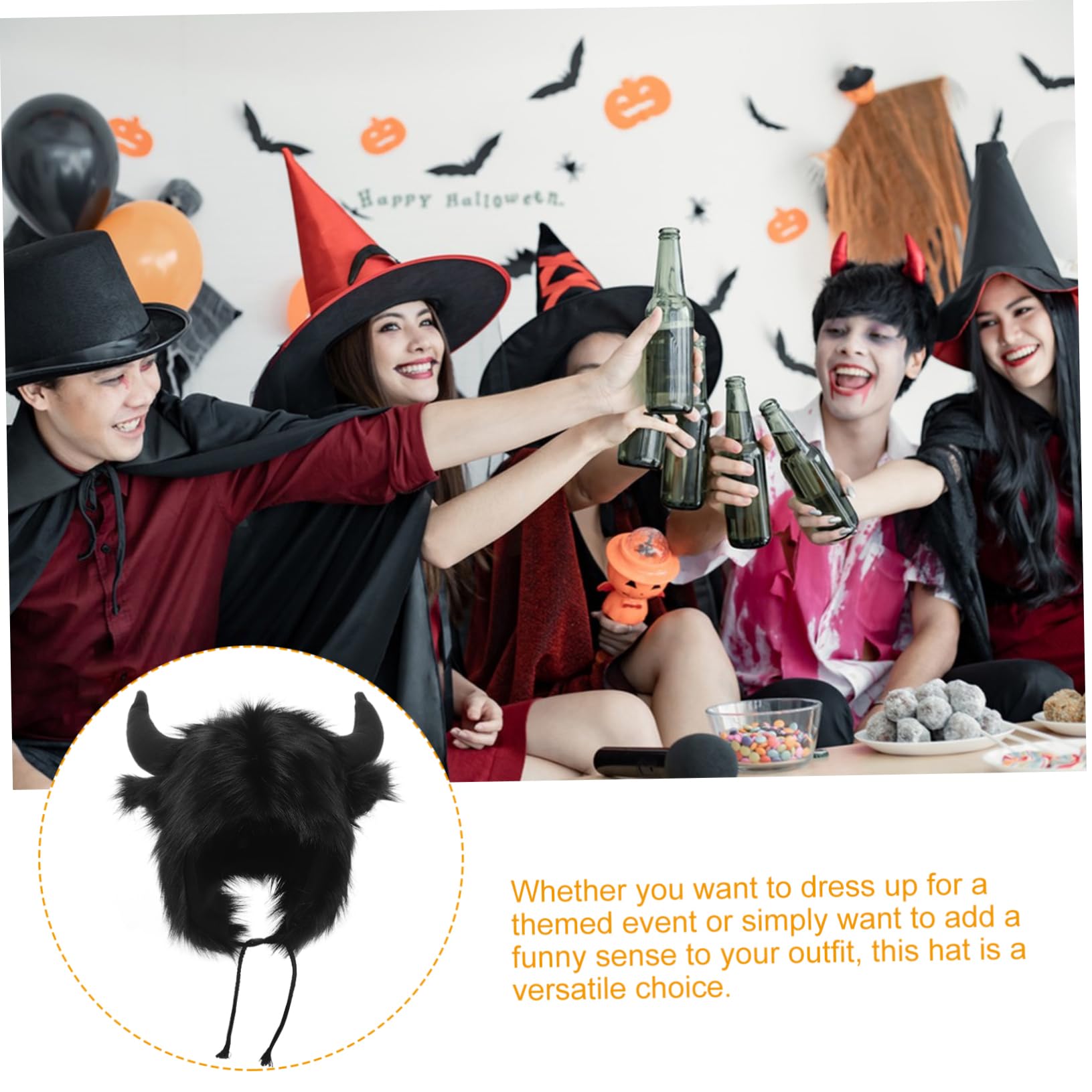 Homoyoyo Tapa Del Oído De Bocina Fiesta Divertido Sombrero Con Orejas De Animales Gorro De Disfraz De Animal Sombreros De Disfraces De Animales Sombrero De La Novedad Felpa Negro