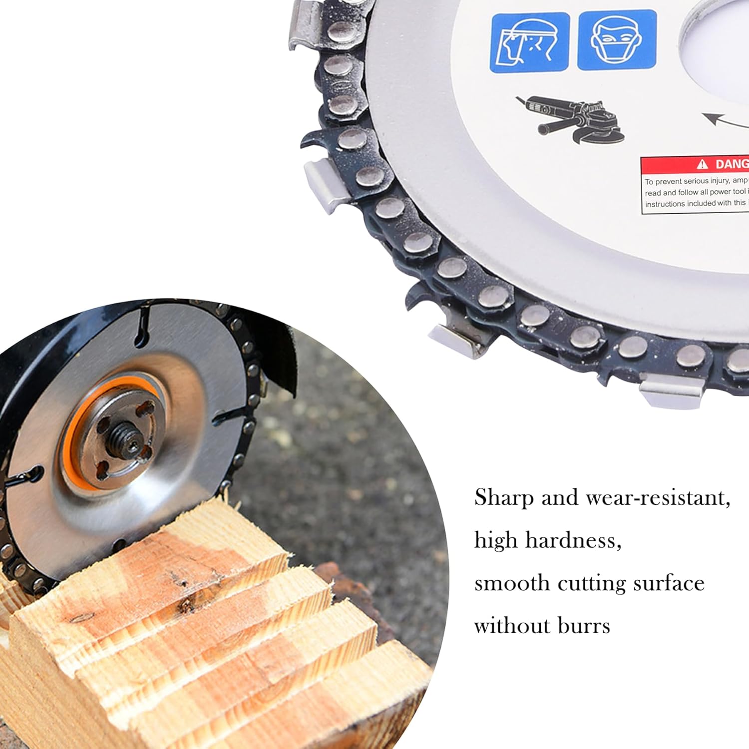 4 1/2 inch Wood Carving Disc Cut Chain Grinder Disc Chainsaw Grinding Wheel Chain Blade Circular Plate 7/8" Arbor, Circular Saw Blade 13 Teeth (115mm)