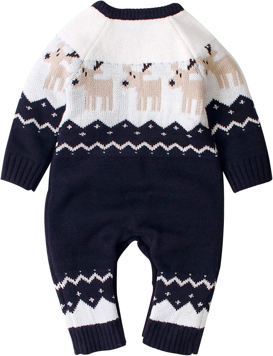 mimixiong Baby Christmas Sweater Toddler Reindeer Outfit Long Sleeve Red Clothes