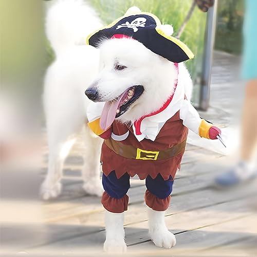 Miniatura 3 de Disfraces de Nacoco. Disfraz para mascotas y perros de Piratas del Caribe, disfraz para gatos, S, Marrón