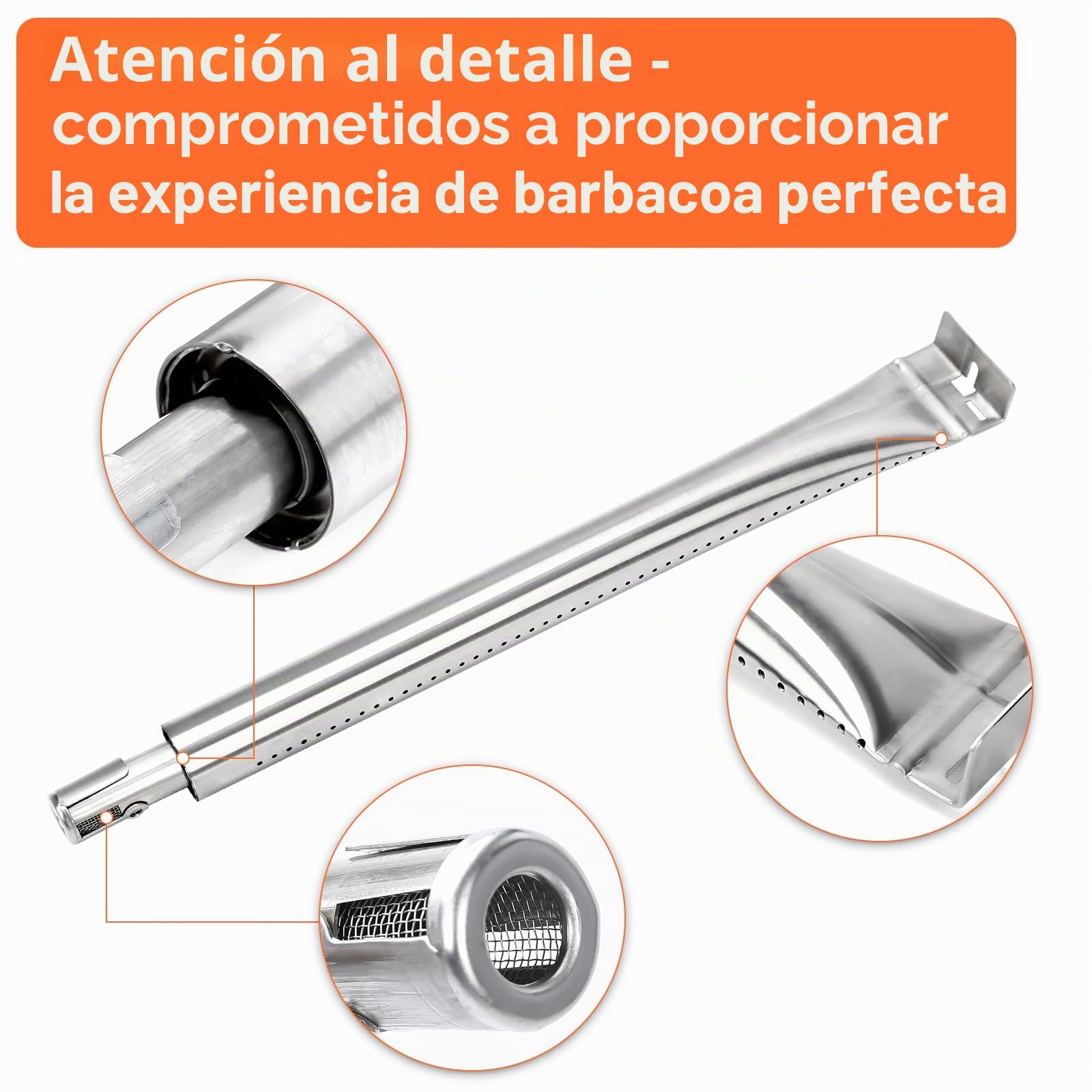 Denmay 18631 40 cm de acero inoxidable para quemadores BroilKing Baron modelos con quemadores de tubo delantero a trasero, piezas de repuesto para Broil King Baron 490 590 320 340, 5 unidades