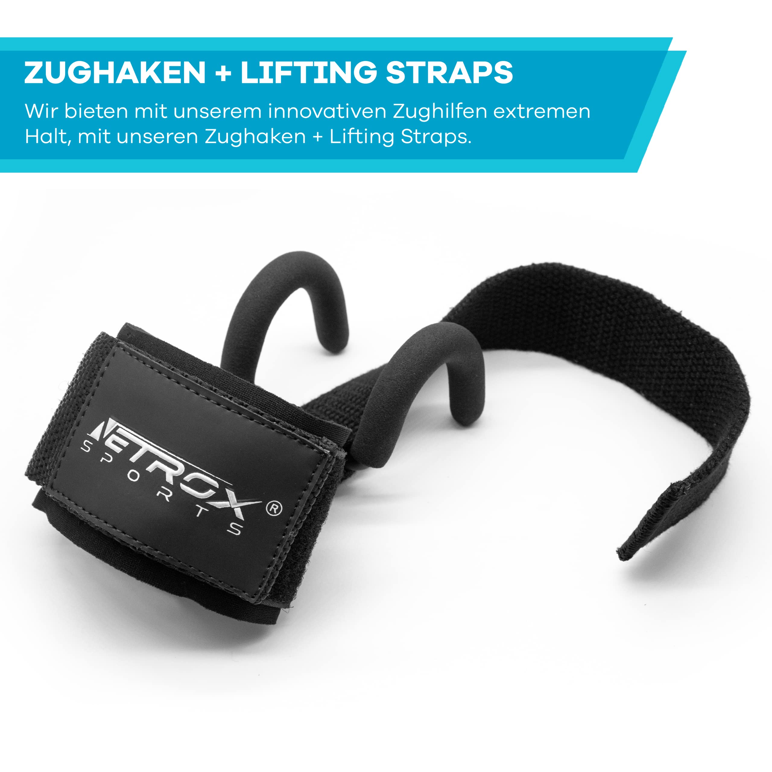 Poignet Halterophilie Netrox Sports® - Crochet De Traction Pour Le Bodybuilding, L'haltérophilie, La Musculation Et Le Fitness - Aides à La Traction Pour Les Poids Lourds - Sangles De Levage Extra Fortes