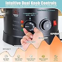 Vista 7 de TOAUTO Derretidor de cera de 20 libras para hacer velas, olla de fusión de cera de velas con tres ajustes de potencia de 60 a 100 grados