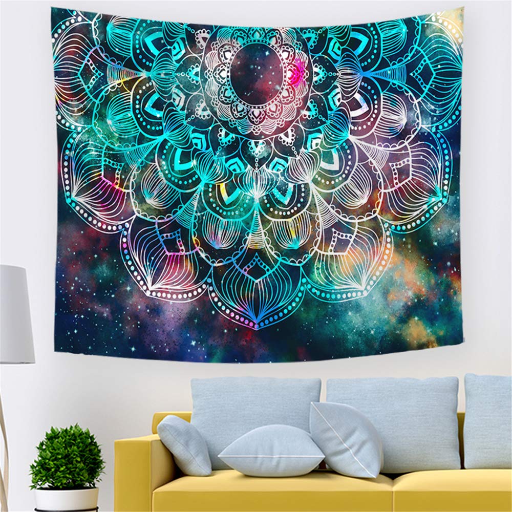 Tenture Murale Mandala Loup – Décoration Bohème Pour Chambre, Salon Ou Dortoir – 150x200 Cm – Motif Montagne Et Nature