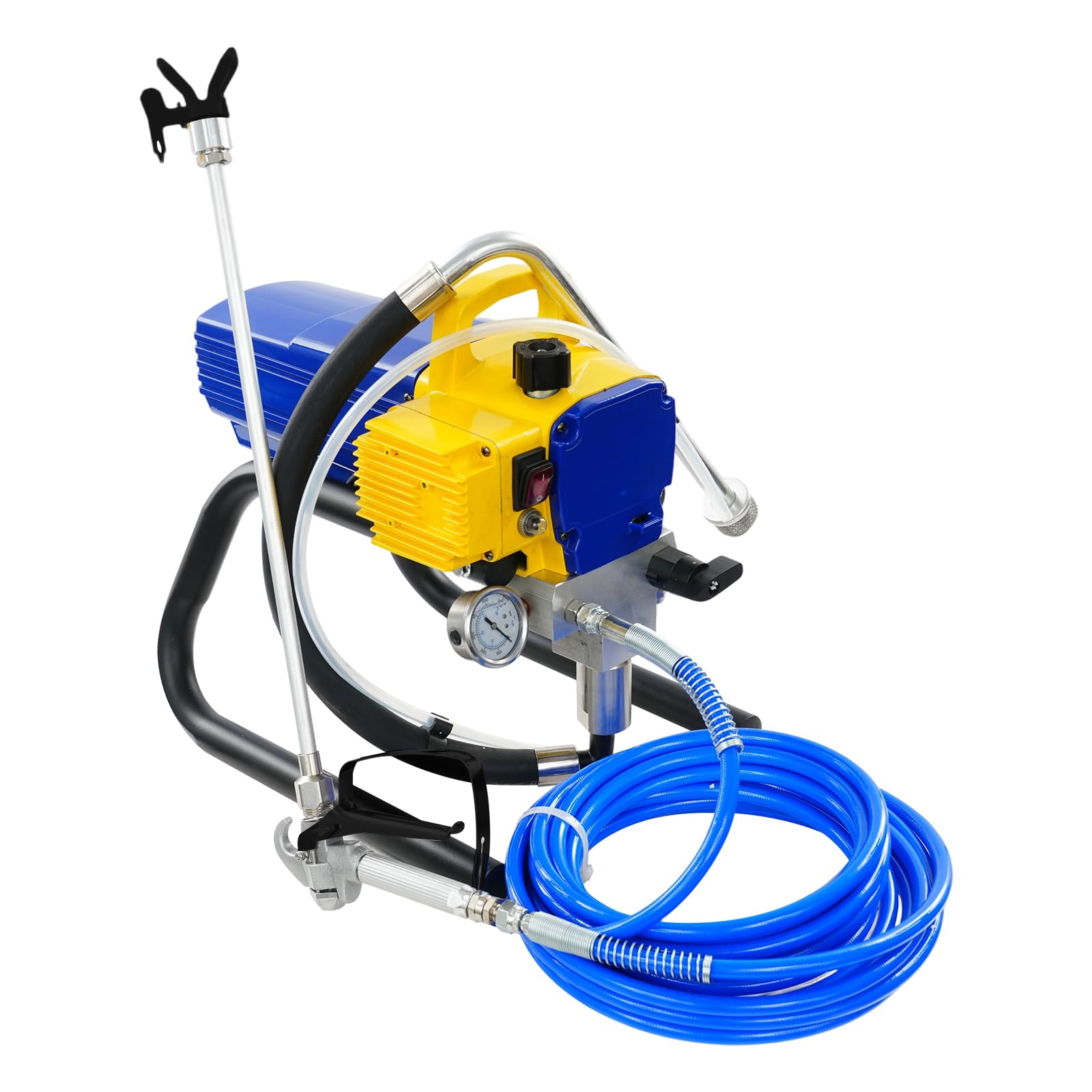 Airless Paint Sprayer, 1800W 3600PSI Airless Sprayer with Strainer and 9M Hose, 1.8L/Min Electric Paint Machine with Extension Rod and Spray Gun for House Painting, Home Interior & Exterior, Cabinets