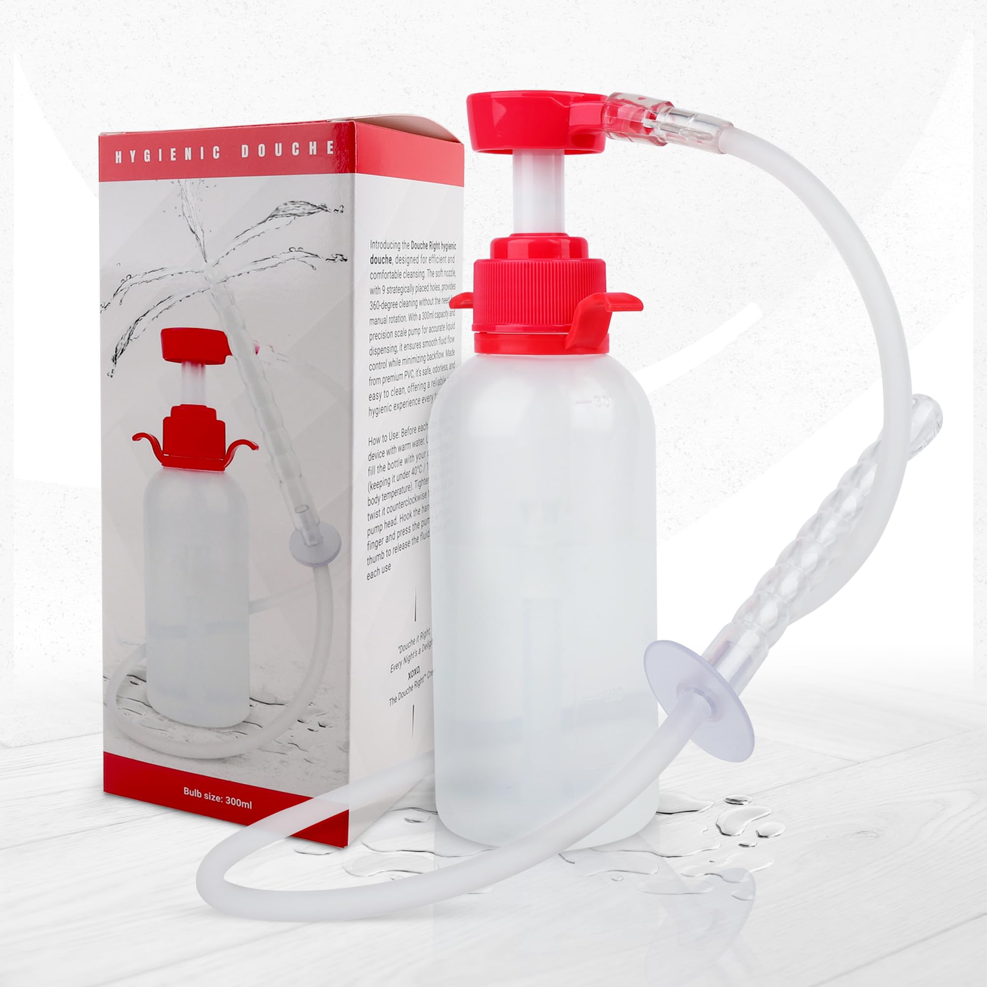 Douche System mycia higieny osobistej 3-częściowy zestaw pompki do butelek Kobiecy Douche vaginale - Douche z gładką dyszą natryskową - Osobisty środek czyszczący wielokrotnego użytku dla kobiet