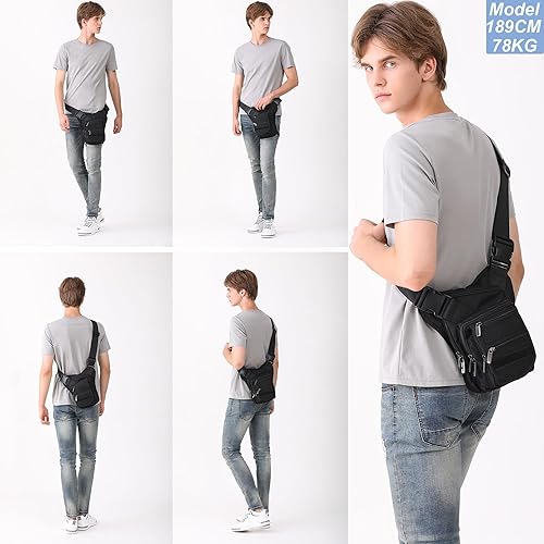 Miniatura 7 de NICGID Riñonera para la pierna, bolsa de muslo, bolsa de pierna caída, bolsas de cintura de senderismo para hombres y mujeres, bolsa de viaje al