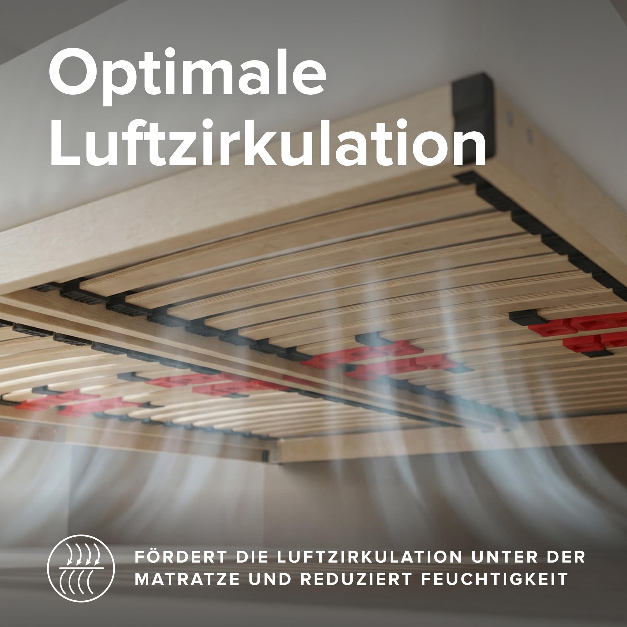 Lattenrost 90x200 cm Verstellbar mit Bettkasten-Zugang | 28 Federholzleisten | 3 Zonen | Kopfteil Verstellbar | Aufklappbar | Lattenrahmen 90x200 cm | Bettrost Birkenholz Buchenholzrahmen