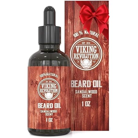 Beard Oil Conditioner - All Natural Sandalwood Scent with Argan & Jojoba Oils - Softens & Strengthens Beards and Mustaches for Men (Sandalwood, 1 Pack)