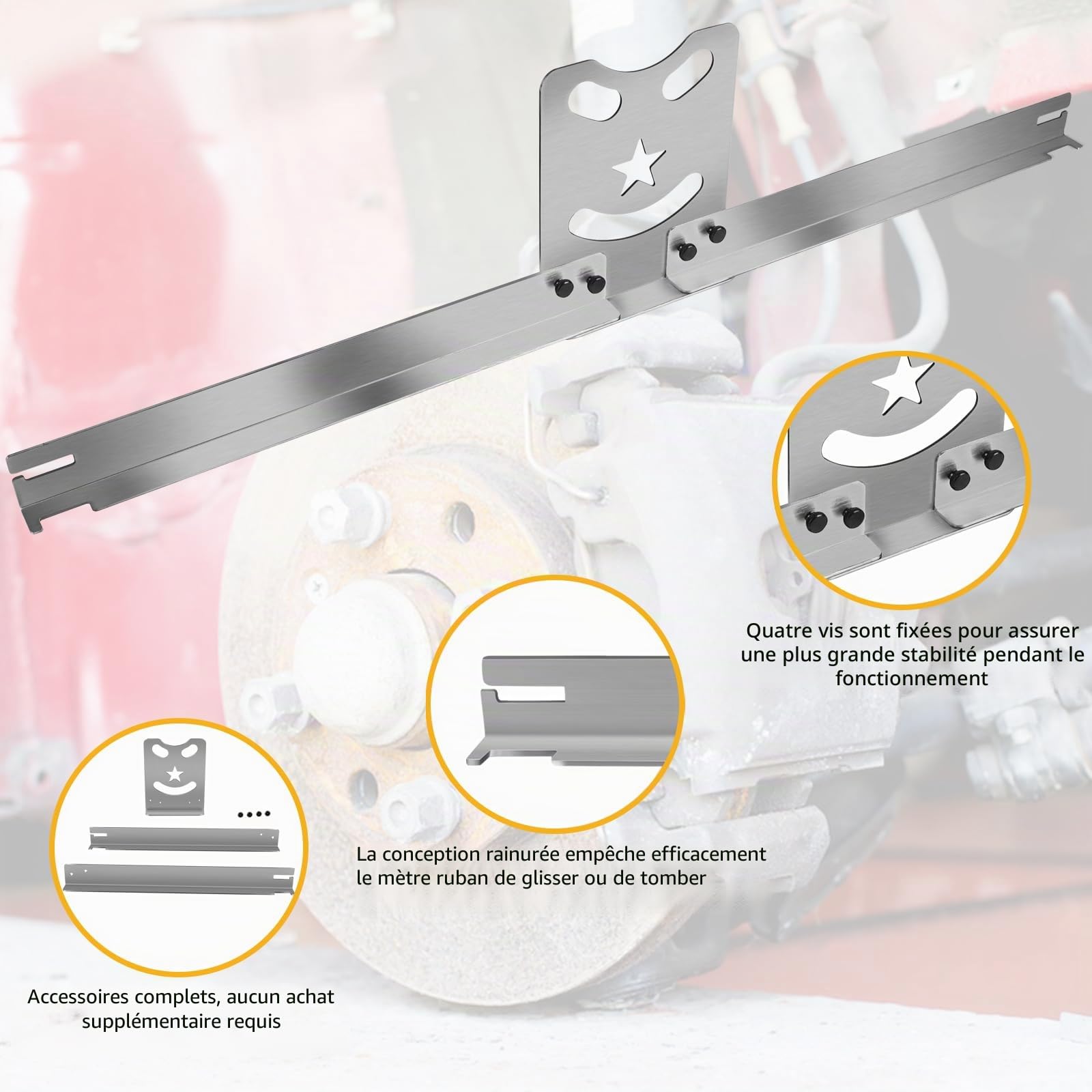 Plaques de contrôle d'alignement de roue, plaques d'alignement de chasse robustes, kit d'outils d'alignement de voiture pour une mesure précise et une calibration rapide, outil d'alignement de