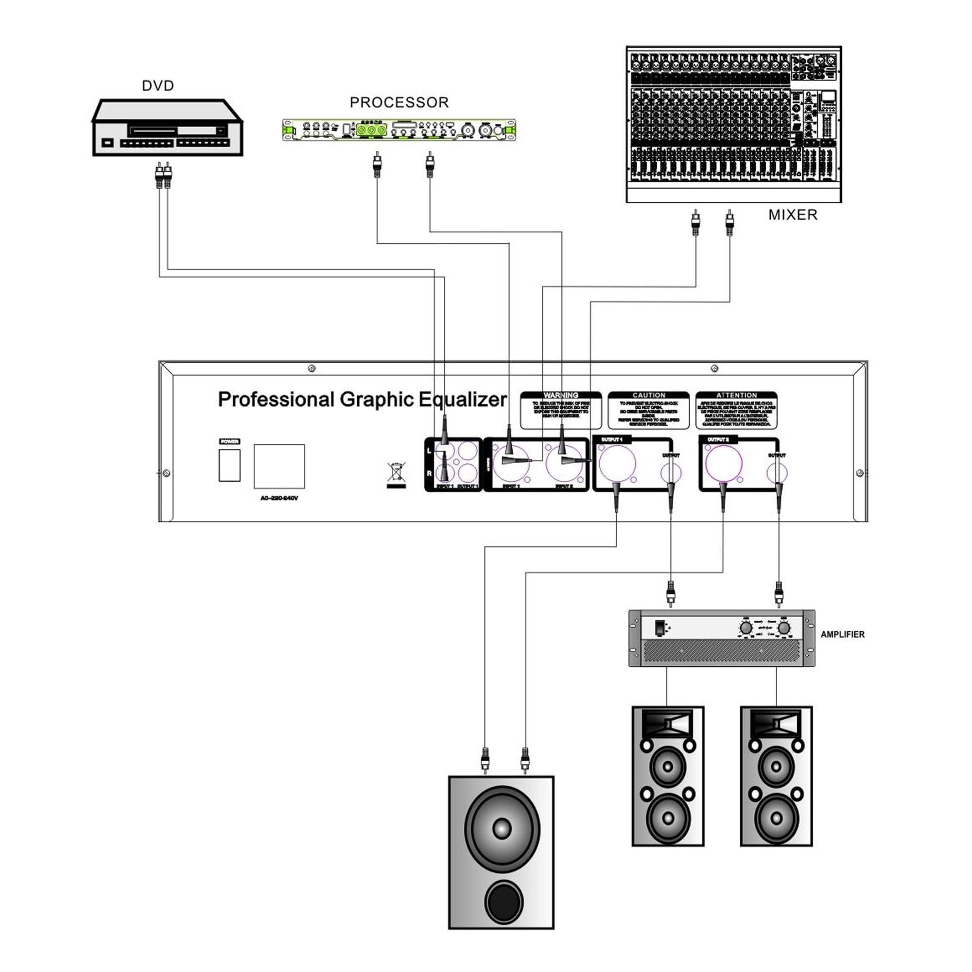Ecualizador gráfico Ecualizador DE Audio Digital De Doble Espectro 2U, 31 Bandas, Efecto Digital De Audio, Procesador DSP, Sistema De Sonido De Karaoke For Escenario En Casa
