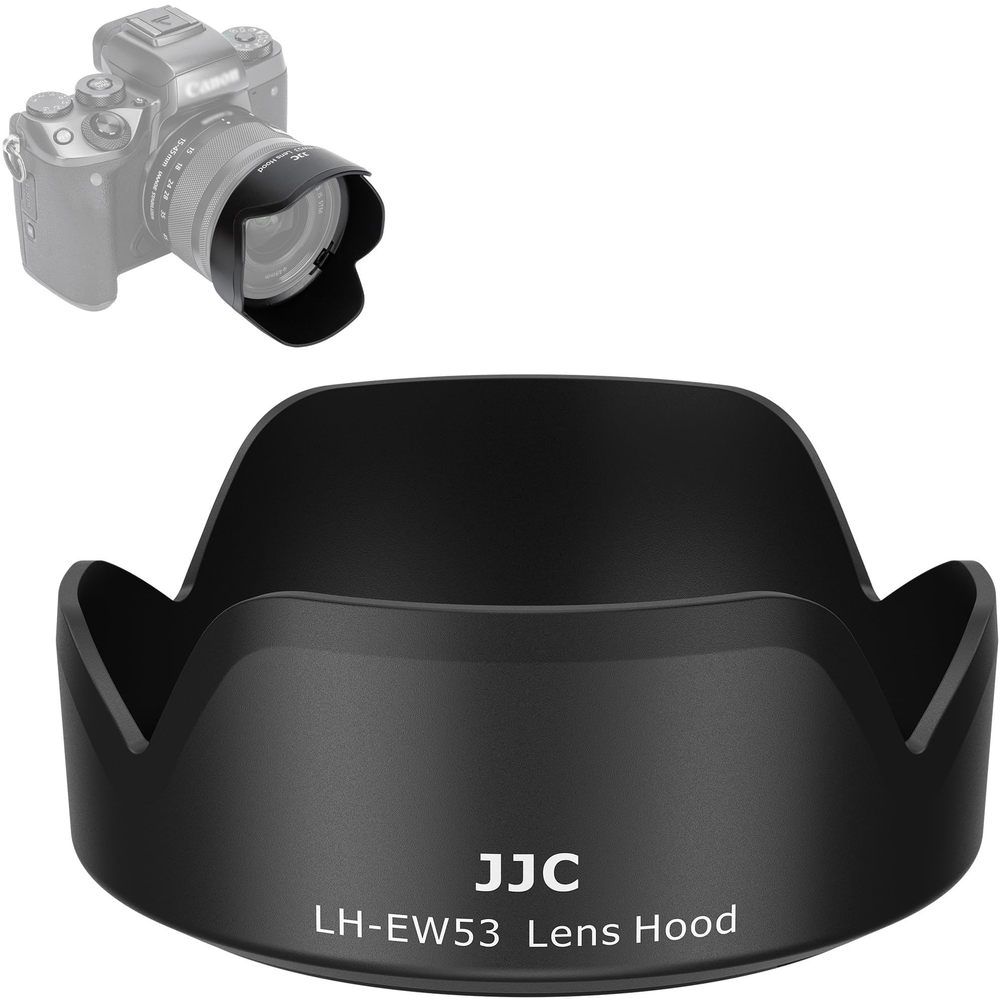 Reversible Lens Hood for Canon EF-M 15-45mm F3.5-6.3 is STM and RF-S 18-45mm F4.5-6.3 is STM Lens on EOS R100 R50 R10 R7 M50 M6 Mark II M200 M100 M50