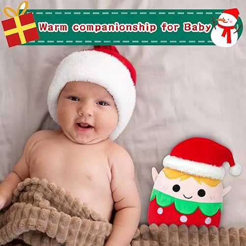 Miniatura 5 de Bekrgwiy Elfo de peluche de Navidad, muñeco de peluche de elfo de 8 pulgadas, elfo de Navidad con sombrero de Santa, animal de peluche de elfo de