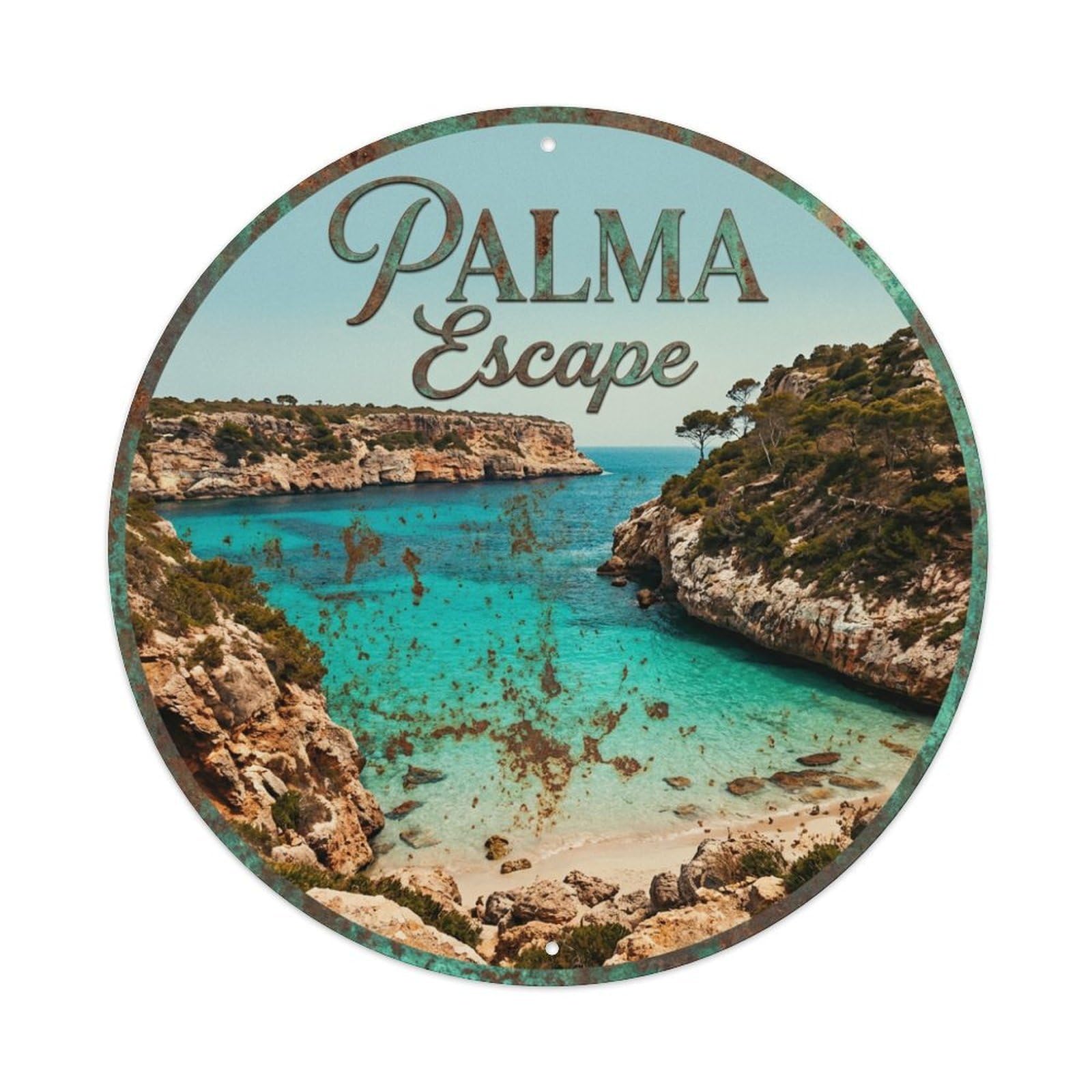 Tgrcjimh Style Metal Tin Sign Vintage Travel Palma Spain Getaway