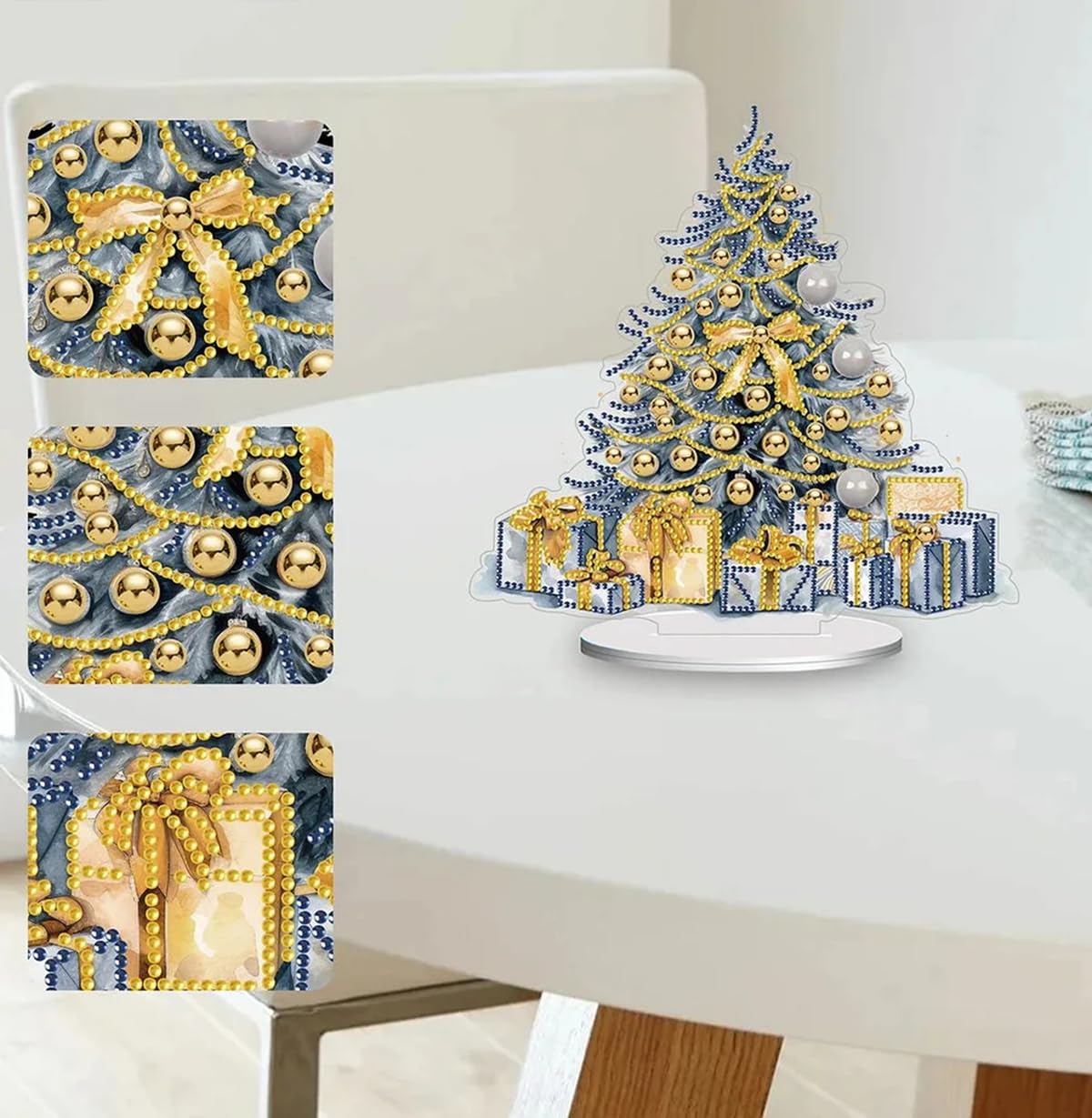 Syntego 5D DIY Christmas Tree with Presents Diamond Painting Kit Crystal Rhinestone Acrylic Table Top Decoration (Xmas Tree 2) - Image 3
