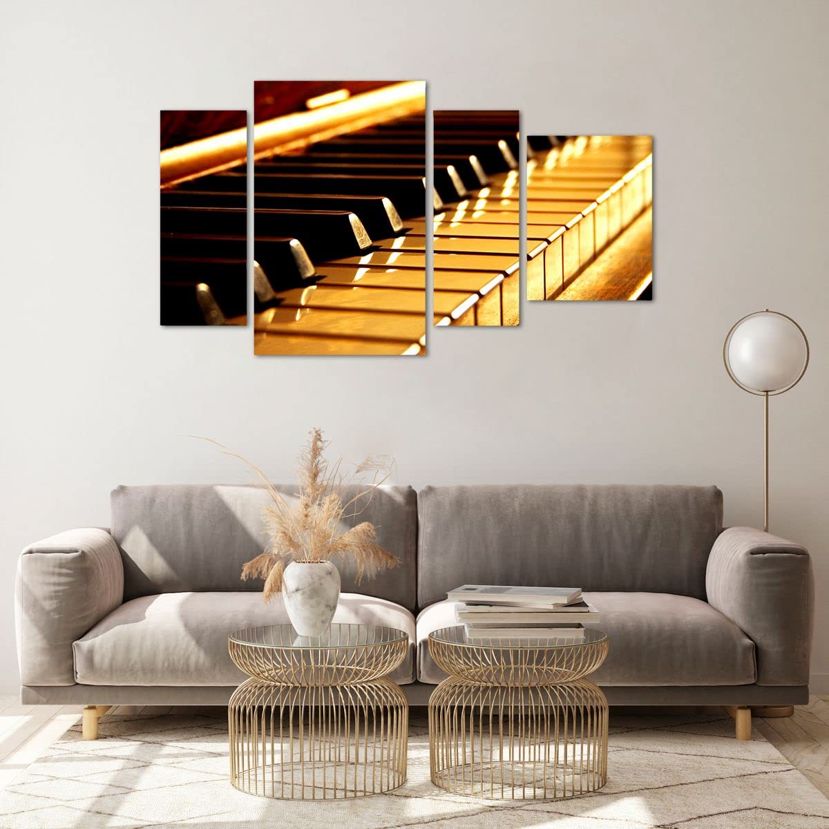 ARTTOR Bilder auf Glas 120x70cm Wandbild Glasdruck Musik - 2200 | Klavier Konzert Mehrteilige Groß Modern Dekoration Wohnzimmer Schlafzimmer Küche Wanddeko Kunstdruck Art Wall Decor ARTTOR