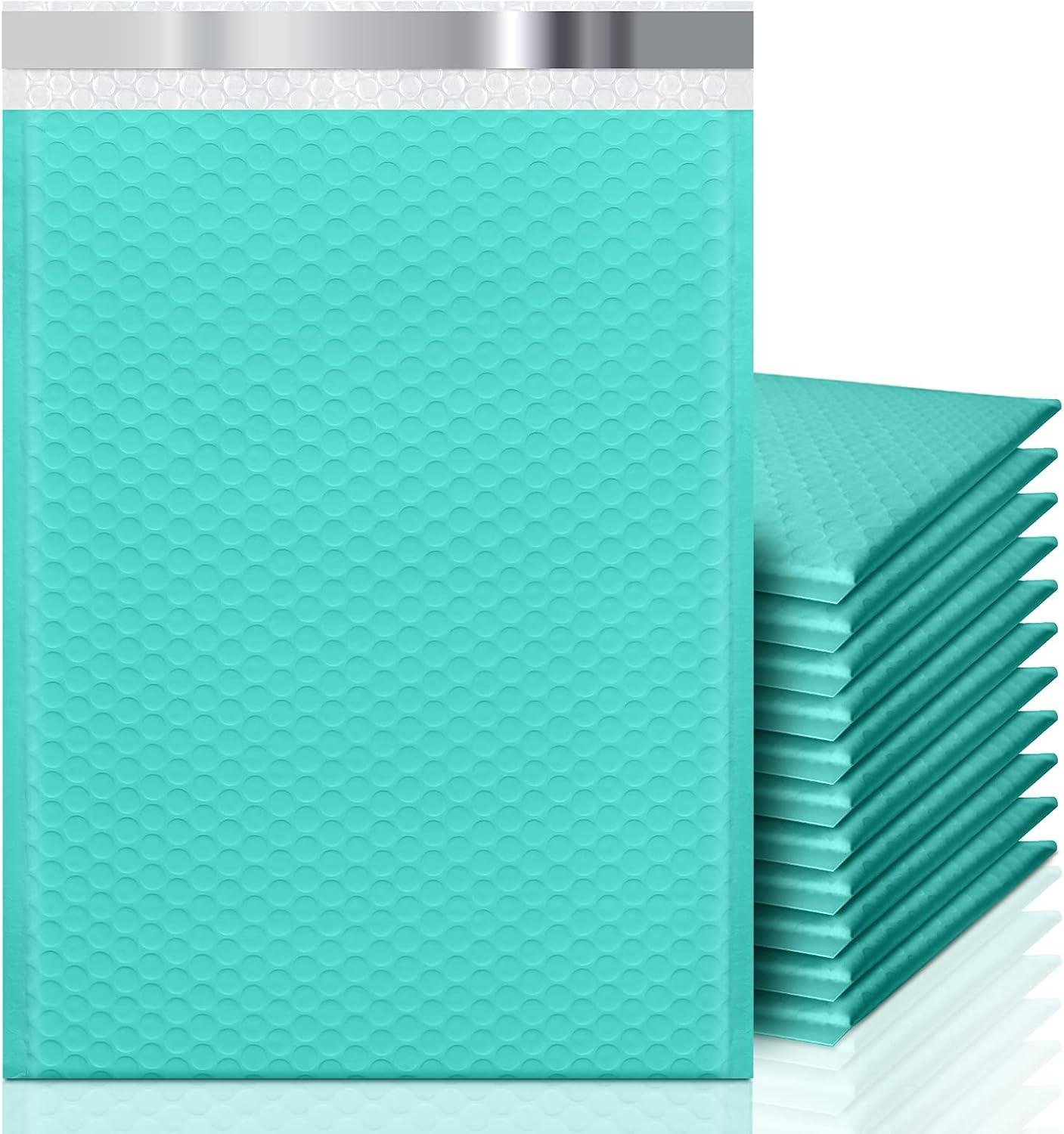 KeePack Poly Bubble Mailers 9.5x14.5 Inch, 25 Pack Large Durable Padded Envelopes, Shipping Bubble Bags for Mailing/Packaging/Delivering (Teal)