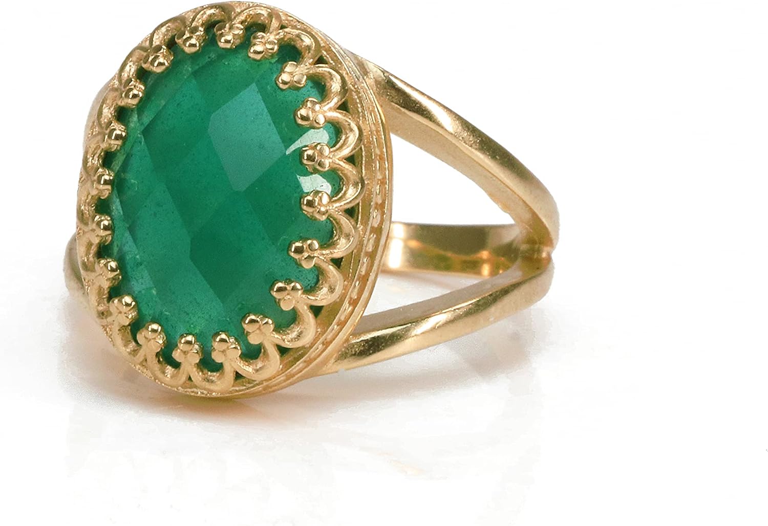 Green Onyx Ring - 14k Rose Gold Handmade Womens Gemstone Rings - Custom Engagement, Wedding, Birthstone, Fashion Rings - Jewelry Rings with Charming Box