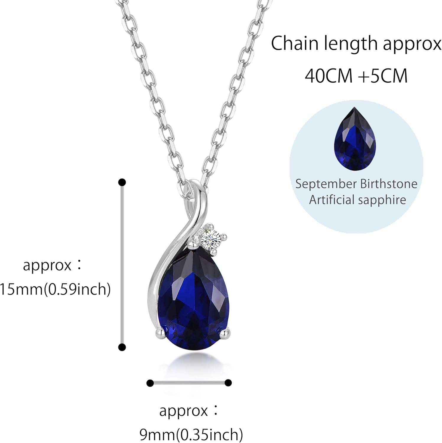 immobird Dainty Infinity Necklace with Teardrop Birthstone Pendant 925 Sterling Silver Birthstone Necklaces for Women Pear-shape Necklace Gift for Her Small Elegant Birthday Jewel for Women - Image 5