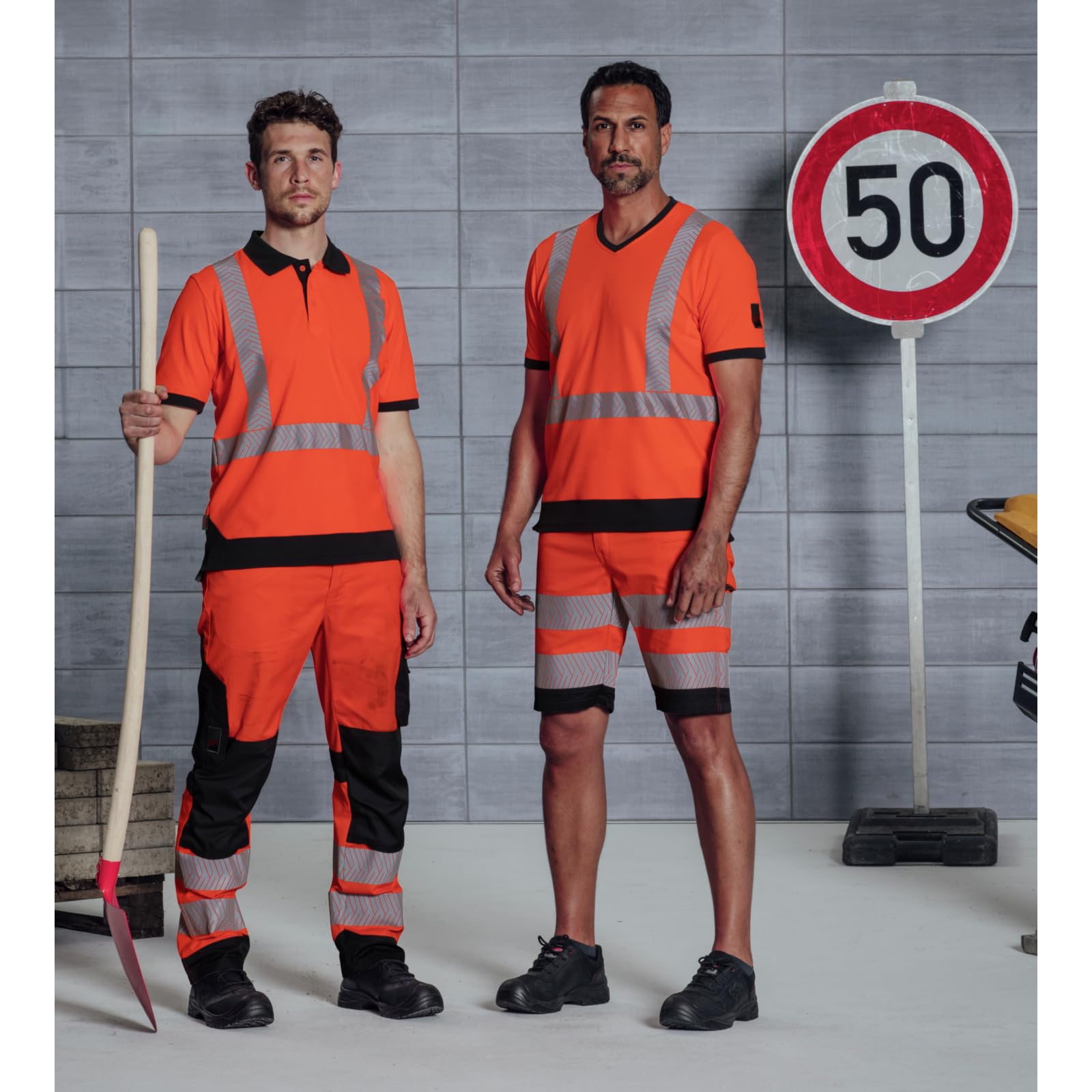 WÜRTH MODYF Shorts Fluo EN 20471 - professionelle Arbeitshose für Herren - Warnschutzhose mit Reißverschluss - in den Größen 40-66 in Gelb und weiteren Farben
