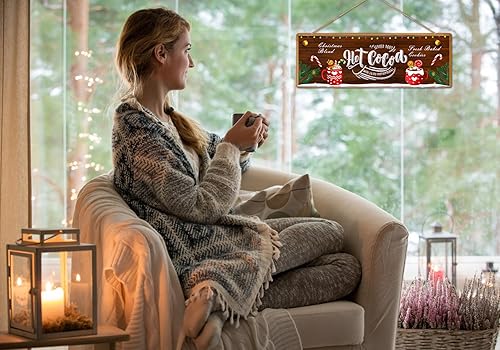 Miniatura 5 de Letreros de Navidad de cacao caliente, letrero de decoración de barra de cacao caliente, decoración de pared de Navidad, accesorios de barra de