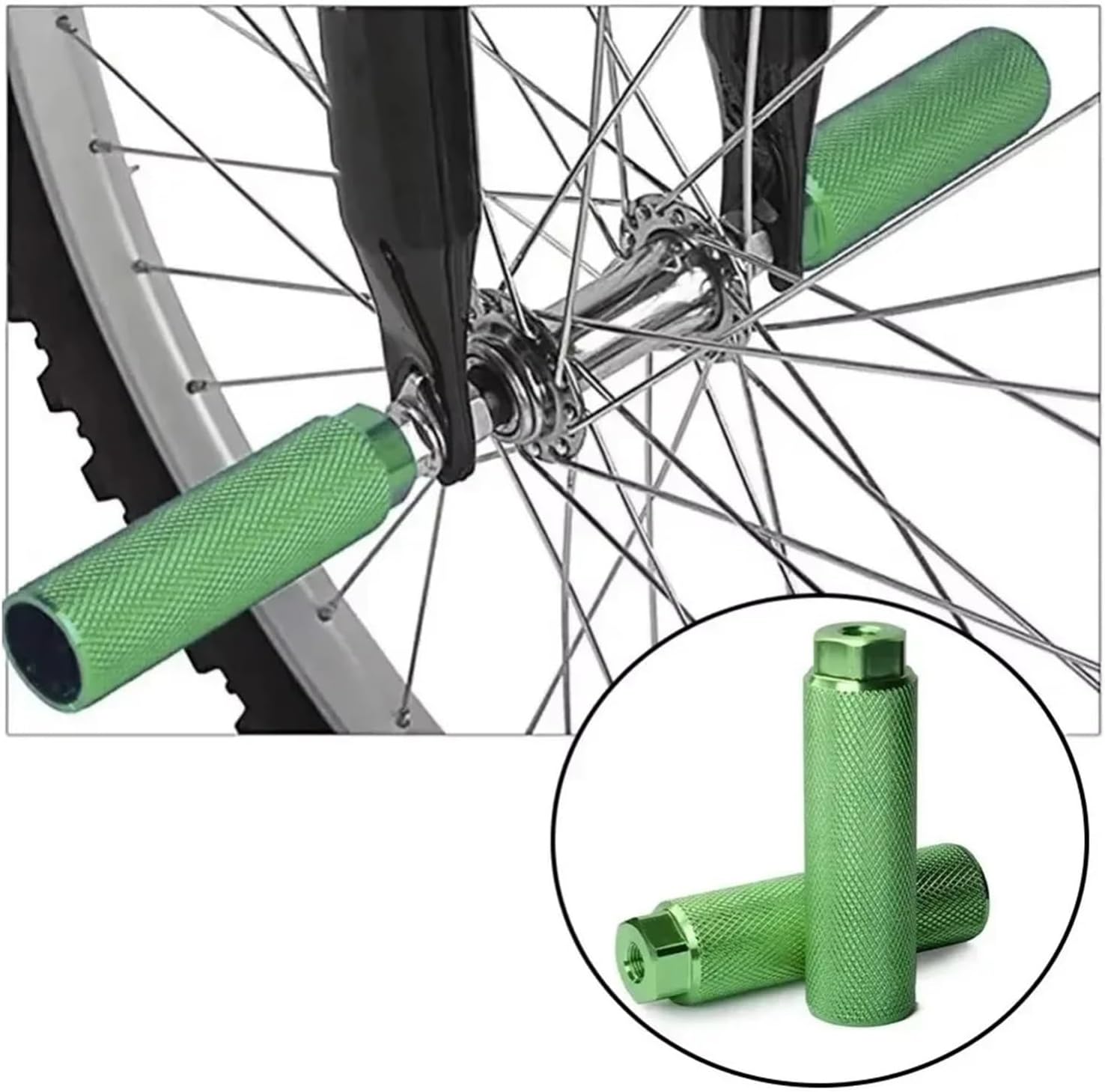 Bike Pegs 2Pcs Anti-Slip Bike Pegs Lightweight Aluminum Alloy Bicycle Foot Cycling Parts Accessories Fit 3/8 Inch