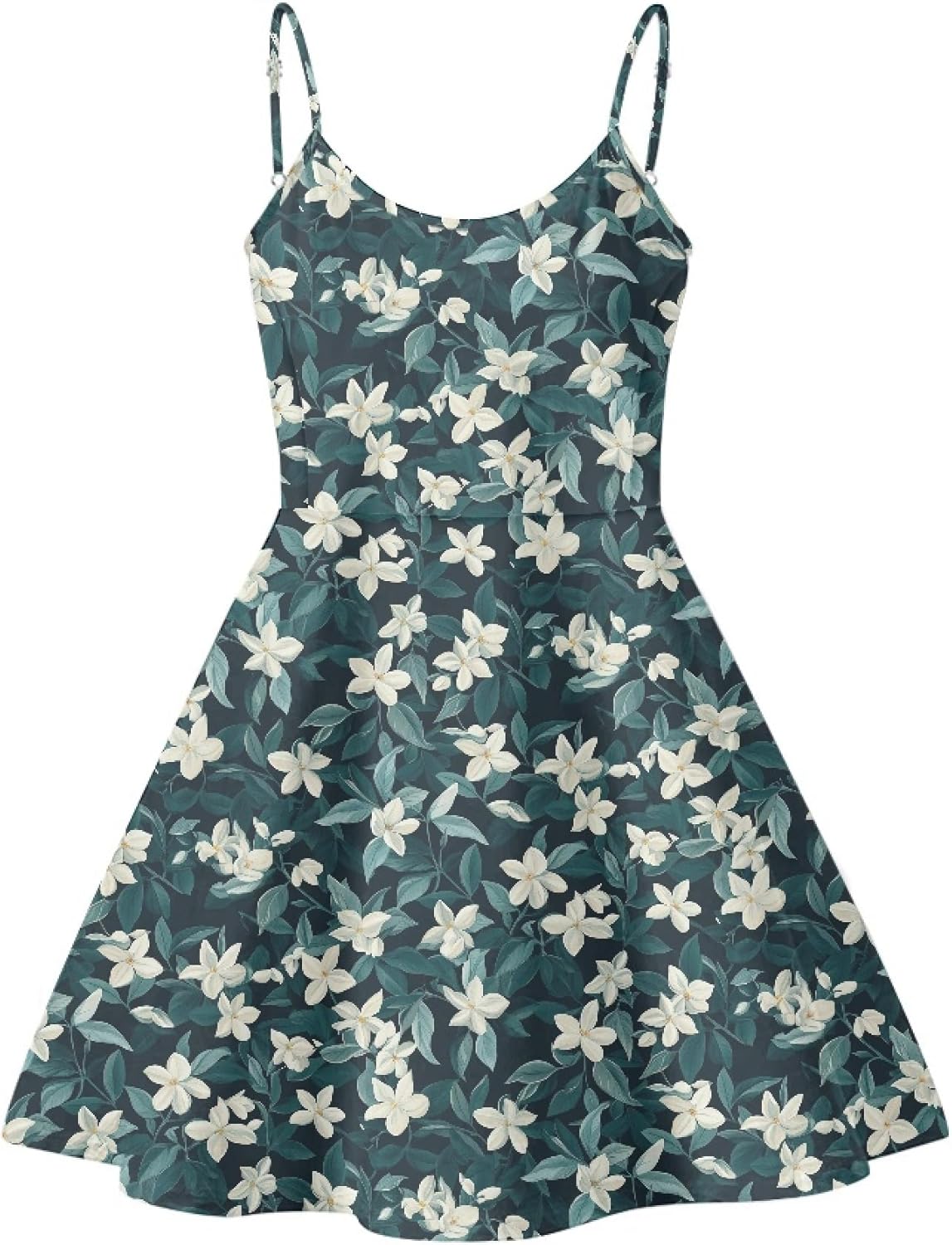 Womens Sundresses Spaghetti Strap Floral A Line Empire Waist Summer Fashion Hawaiian Cute Boho Casual Mini Dress - Image 2