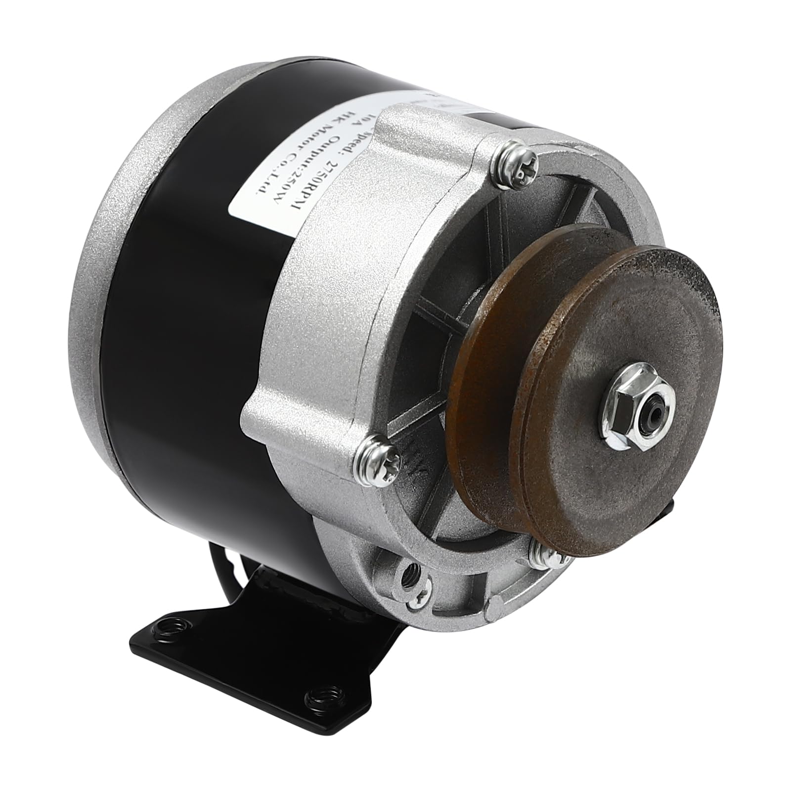 250W DC Bürstenmotor 12V/24V/36V Reduktionsmotor Elektrischer Getriebemotor aus Reiner Kupfer Riemenscheibe Gleichstrommotor mit Riemenscheibe (36V)