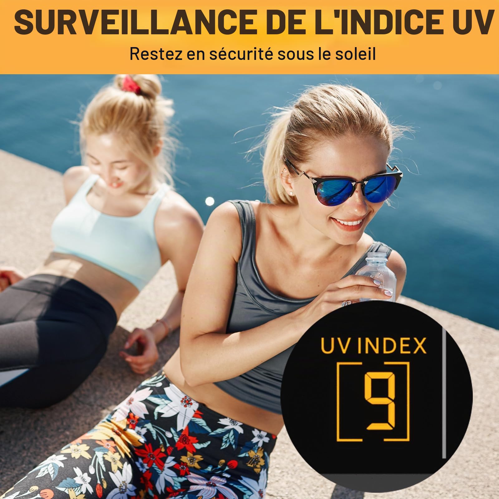 Raddy UV-6 avec Écran VA 6" et Capteur Extérieur Station Météo Professionnelle, Thermomètre Hygromètre Sans Fil Intérieur/Extérieur, Horloge Atomique, Indice UV et Lumineux, Anémomètre, Pluviomètre
