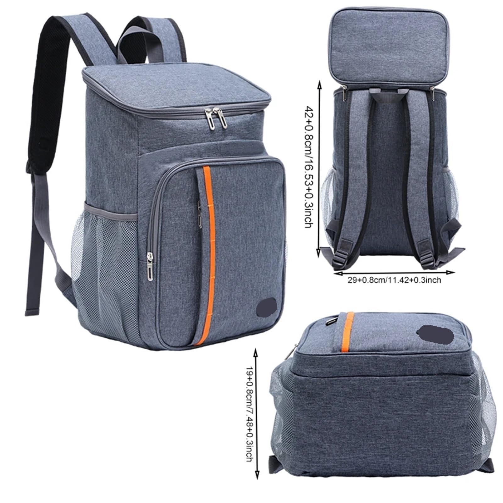 Sac Isotherme Sac à déjeuner Isotherme Portable de 20 L, glacière étanche for Le Camping, Oxford, for Le dîner(Blue Gray)