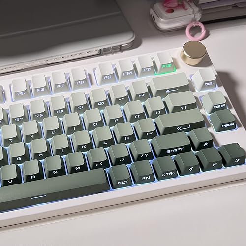 Miniatura 7 de 134 Keys Gradient PBT Keycaps, Side Printed Shine Through Keycaps Cherry Profile