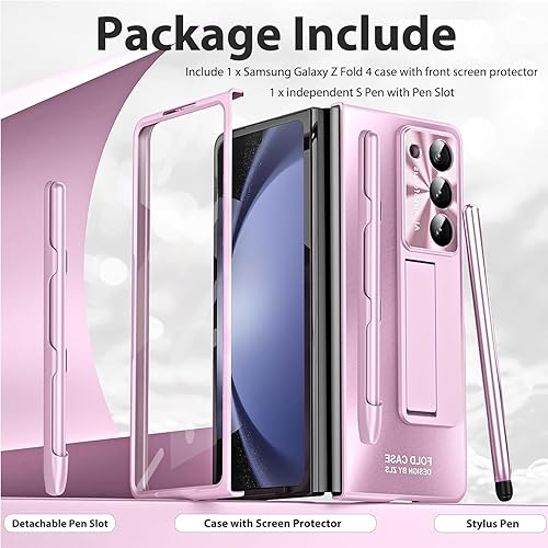 Miniatura 7 de Miimall Funda compatible con Samsung Galaxy Z Fold 4 con S Pen, protector de pantalla frontal integrado + soporte + soporte para bolígrafo, funda de
