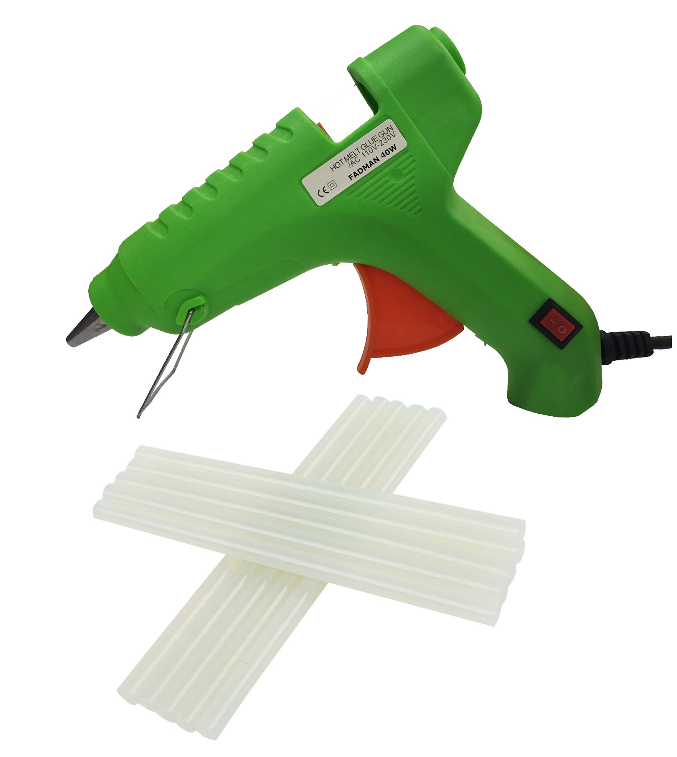 FADMAN NEON 40 WATT | HOT MELT GLUE GUN (ON OFF SWITCH) | WITH 10 ADHESIVE TRANSPARENT HOT GLUE STICKS |-image-29