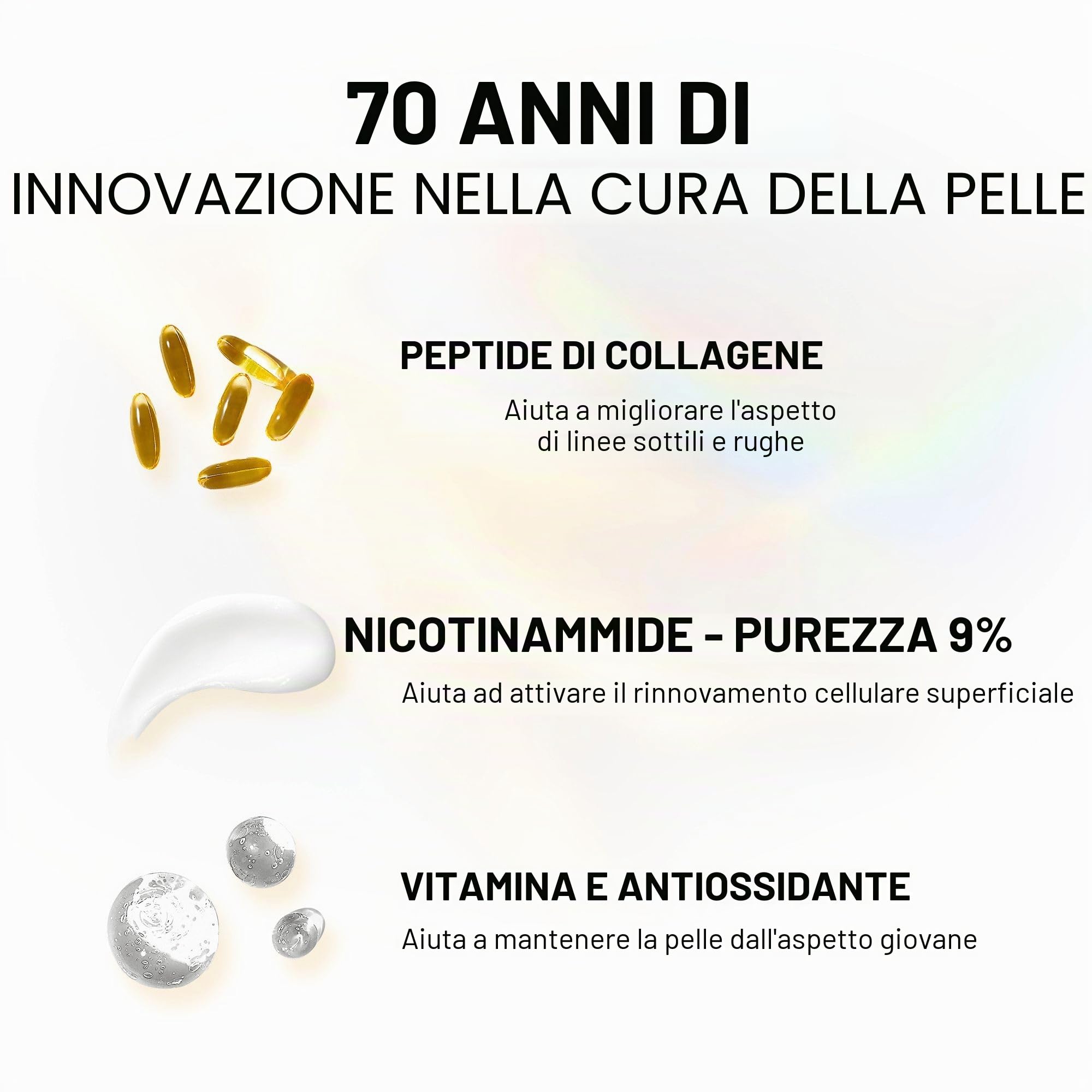Olay Crema occhi al collagene peptide, cura della pelle con niacinamide purezza al 99% e vitamina E antiossidante, cura della pelle avanzata anti-età con 3 azioni: rinforza, ripristina, idrata, 15 ml