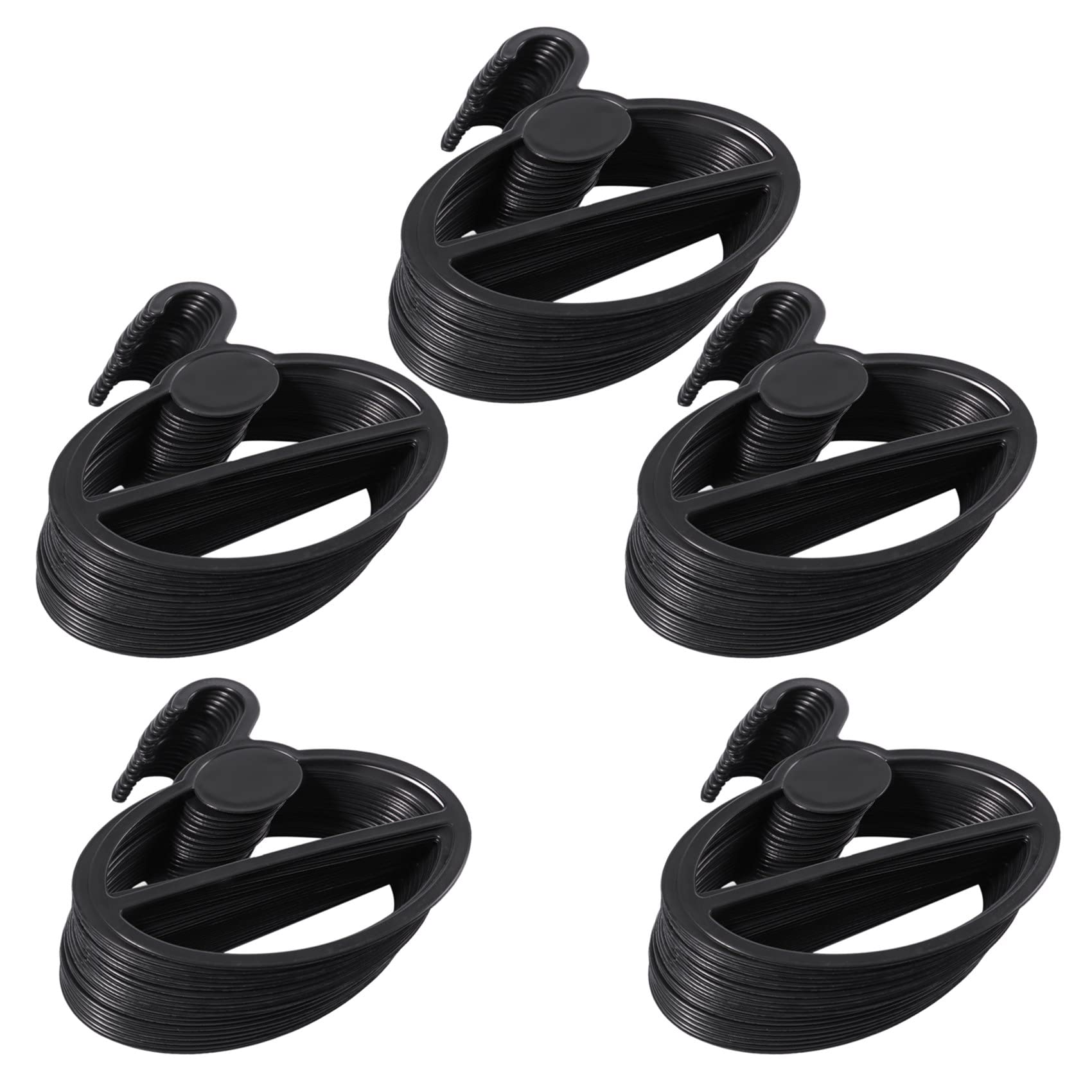 MVOSJFIE 100X Scarf Shawl Tie Holder Organizer Oval Plastic Hangers Storage Hangers Black