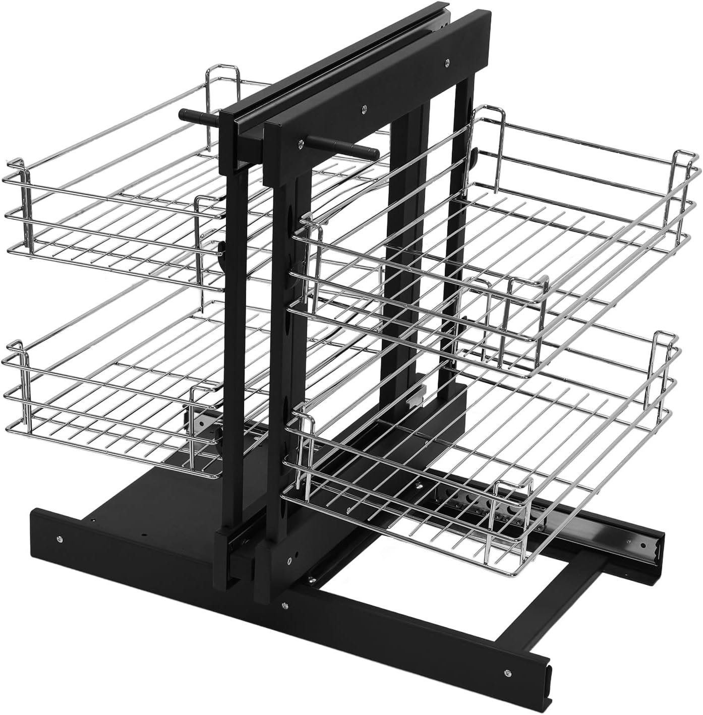 Corner Pull-Out Basket Widen Cabinet Organizer Double-Layer Bowls Storage Shelf