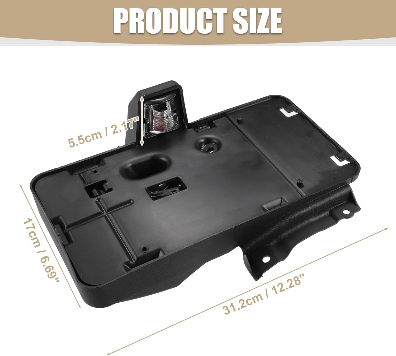 X AUTOHAUX 1 Set License Plate Holder with Lamp for Jeep Wrangler JK 2007-2018 License Plate Mounting Frames Bracket No.68064720AA