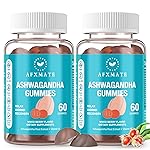 AFXMATE Ashwagandha Gummies & Vitamin D Gummies for Men & Women 120 Count Aswangdha Supplement (Non-GMO, Sugar Free & Gluten Free)