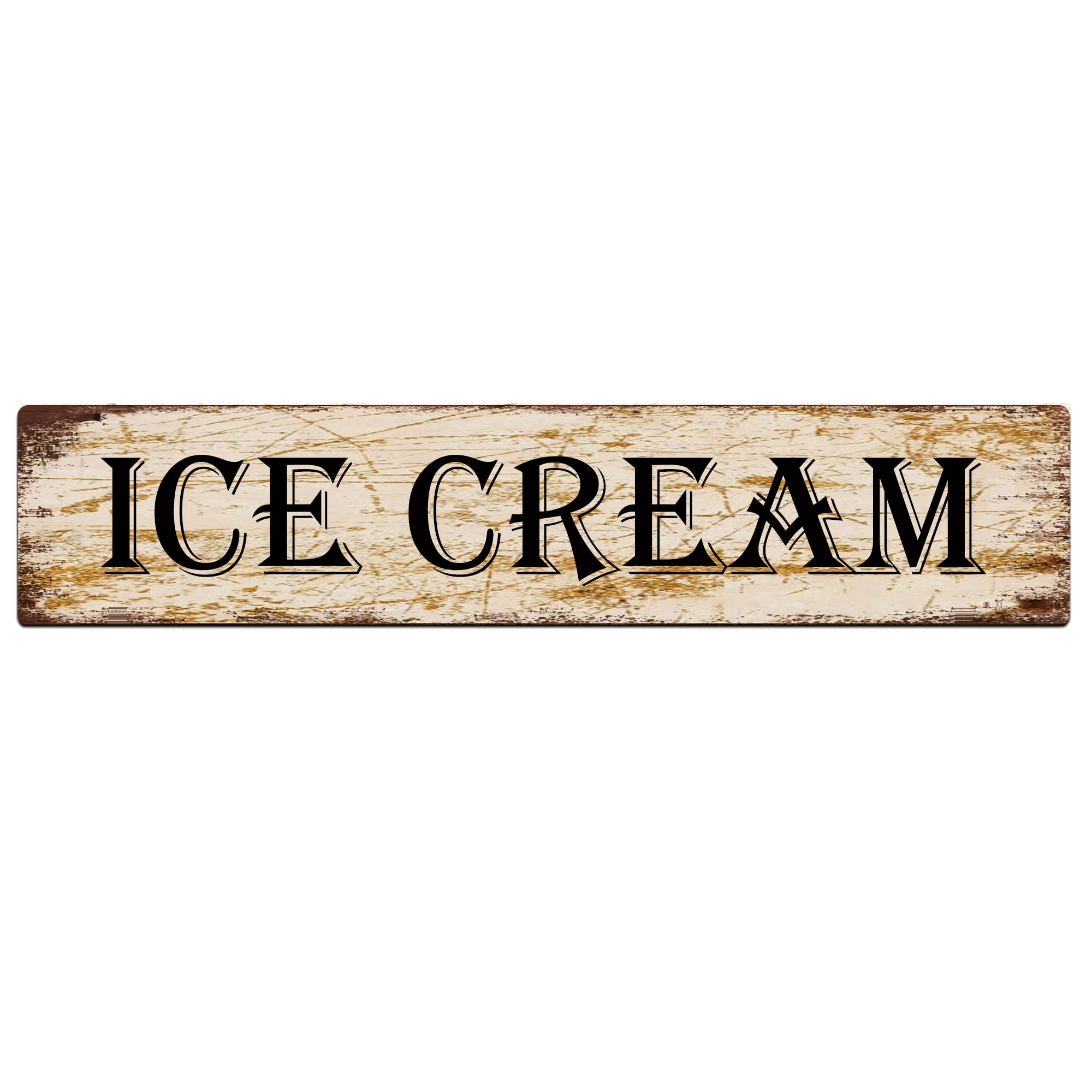 Ice Cream Retro Tin Signs Aluminum Metal Sign for Kitchen Home Garden Wall Bar Cafe Decor 4x16 Inch
