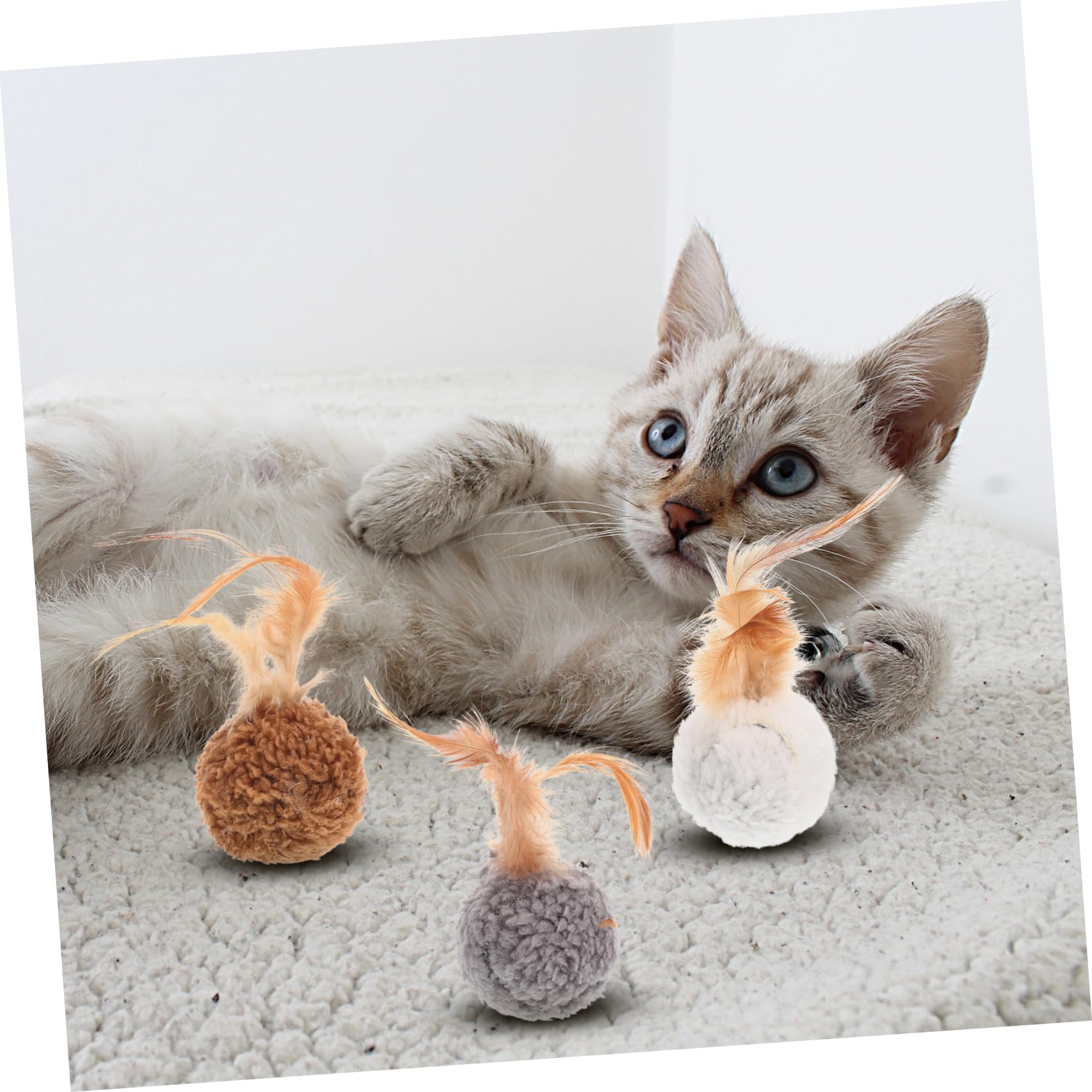 Didiseaon 27piezas Juguetes De Peluche para Gatos y Cascabel Accesorios Divertidos para Gatitos Juguetes Resistentes y para