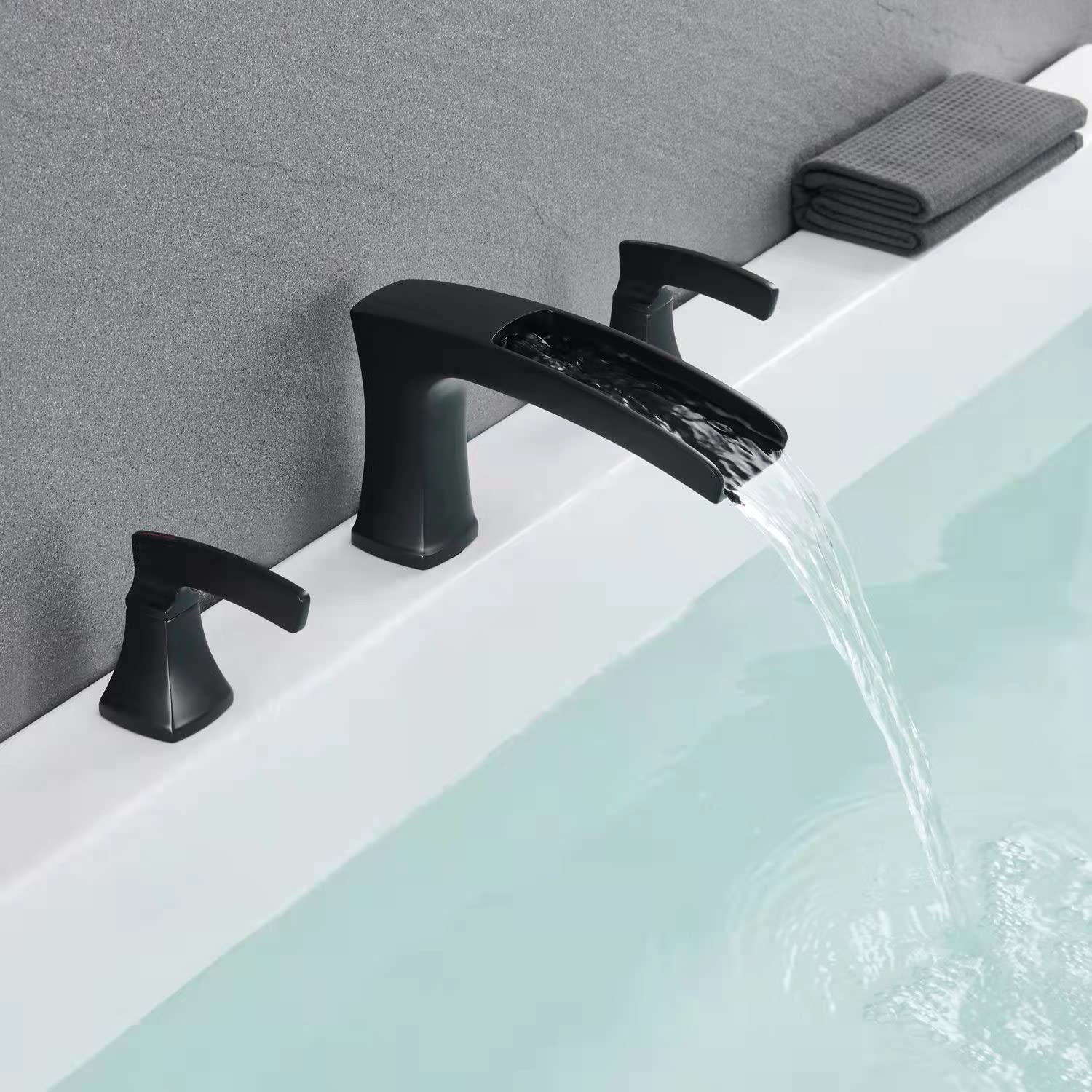 Freestanding Tub Filler Free Standing Bathtub Faucets Atte Black Dual - View #14