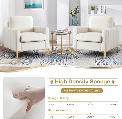 Miniatura 2 de SLEERWAY Silla decorativa de terciopelo copetudo, moderna y cómoda de mediados de siglo, juego de muebles de sala de estar, dormitorio, club, sala