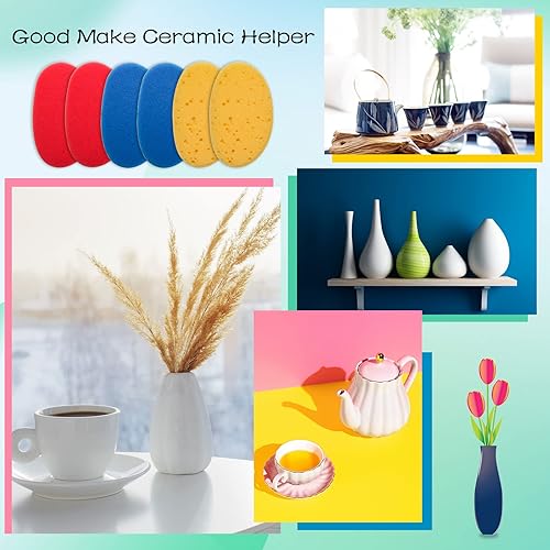 Miniatura 7 de Boyistar Ceramics - 12 esponjas de arcilla para arcilla, esponja de arcilla para dar forma y limpiar esponja con esponja de arcilla de 3 densidades,
